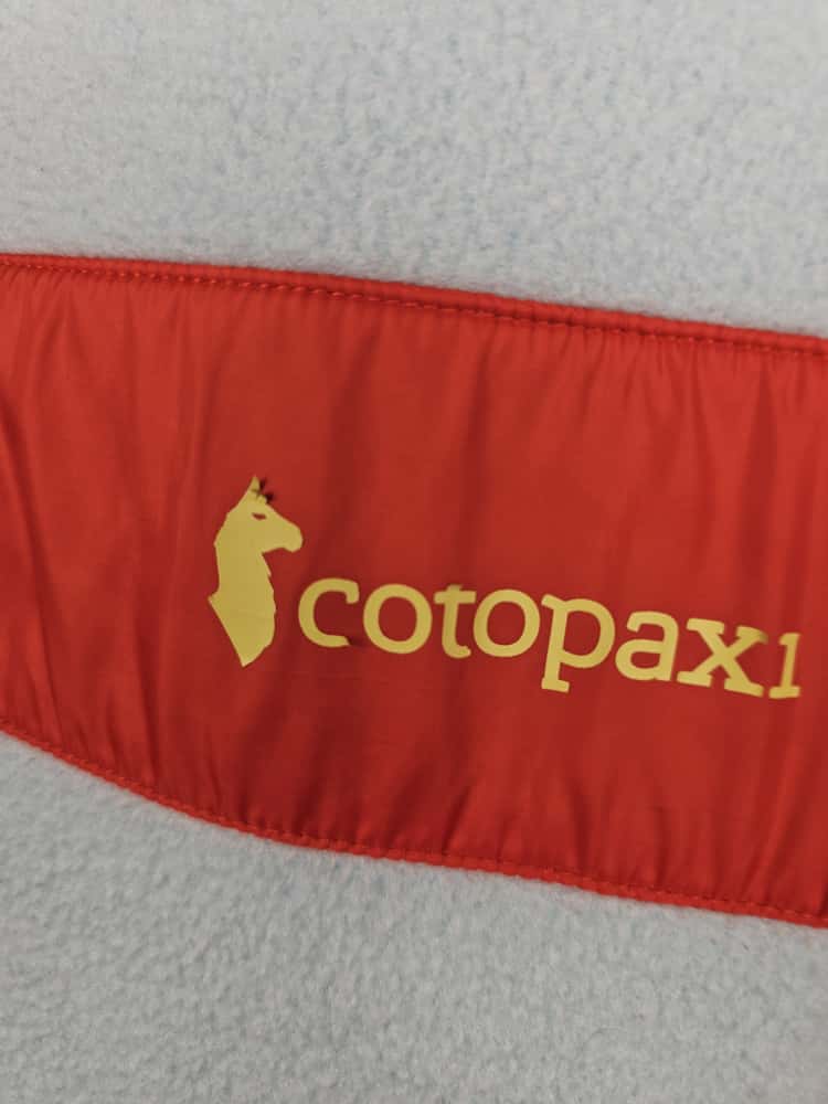 Cotopaxi Snap Button Pullover Fleece Jumper Light Blue/Red - L/Large