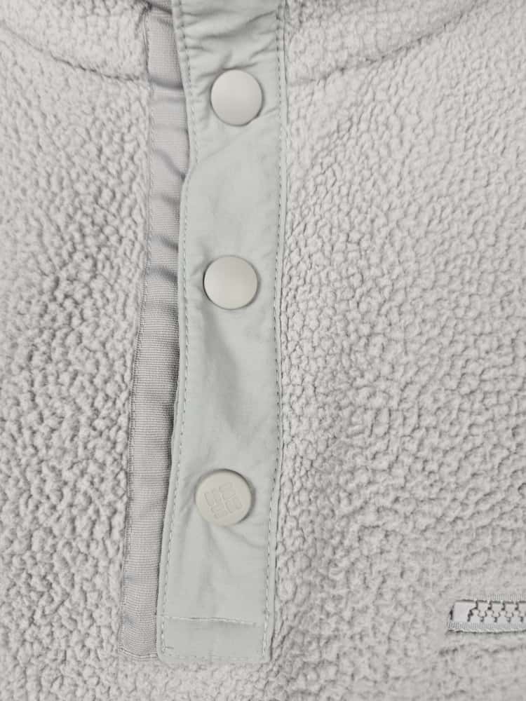Columbia Grey Pullover Snap Button Fleece Jumper - L/Large