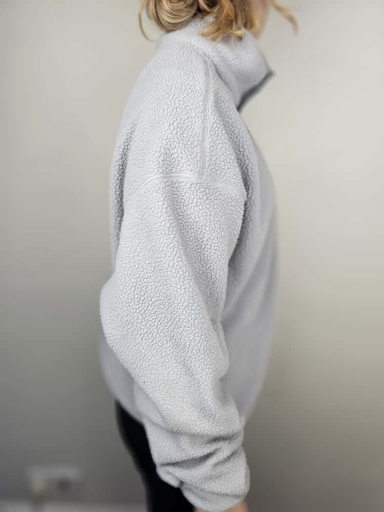 Columbia Grey Pullover Snap Button Fleece Jumper - L/Large