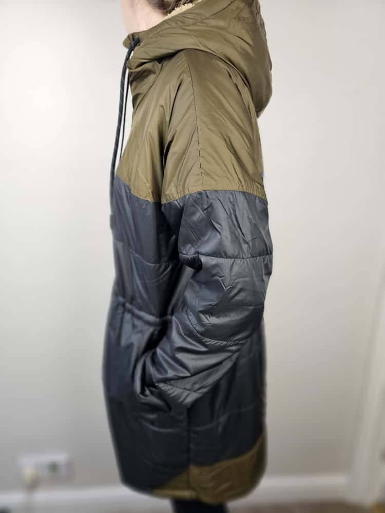 Columbia Flash Challenger Sherpa Fleece Lined Water Resistant Long 3/4 Jacket/Coat - L/Large - Khaki