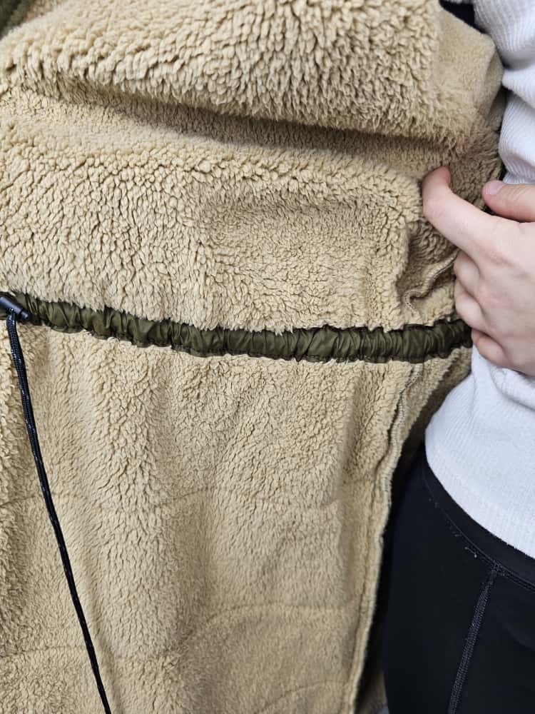 Columbia Flash Challenger Sherpa Fleece Lined Water Resistant Long 3/4 Jacket/Coat - L/Large - Khaki