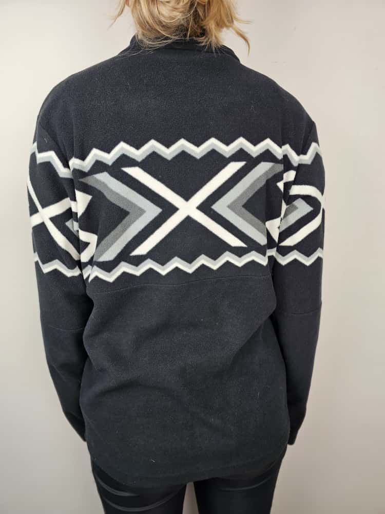 Berghaus Unisex Prism Printed Trango 1/2 Zip Fleece Jumper - Black / Grey - M/Medium