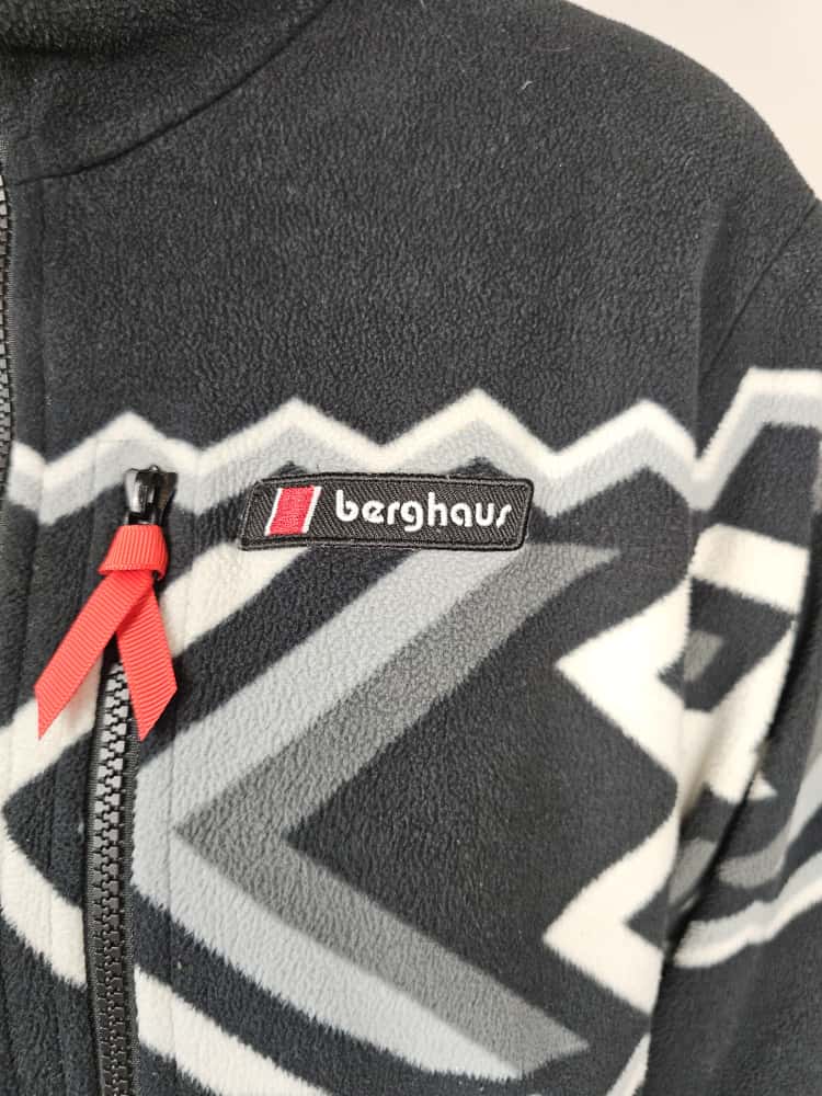 Berghaus Unisex Prism Printed Trango 1/2 Zip Fleece Jumper - Black / Grey - M/Medium