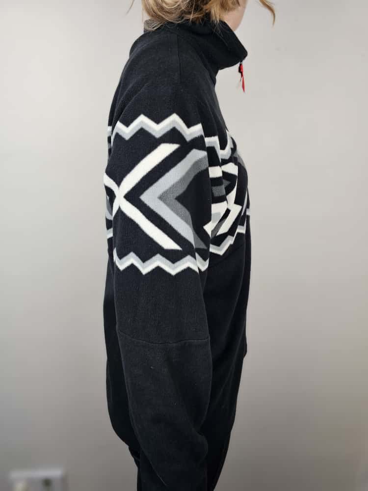 Berghaus Unisex Prism Printed Trango 1/2 Zip Fleece Jumper - Black / Grey - M/Medium