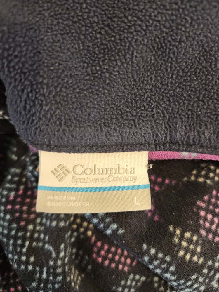 Columbia Pullover 1/4 Zip Lightweight Aztec/Geo Fleece Jumper - L/Large