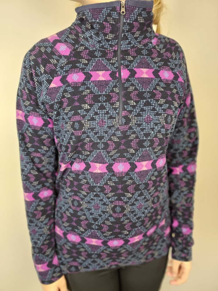 Columbia Pullover 1/4 Zip Lightweight Aztec/Geo Fleece Jumper - L/Large