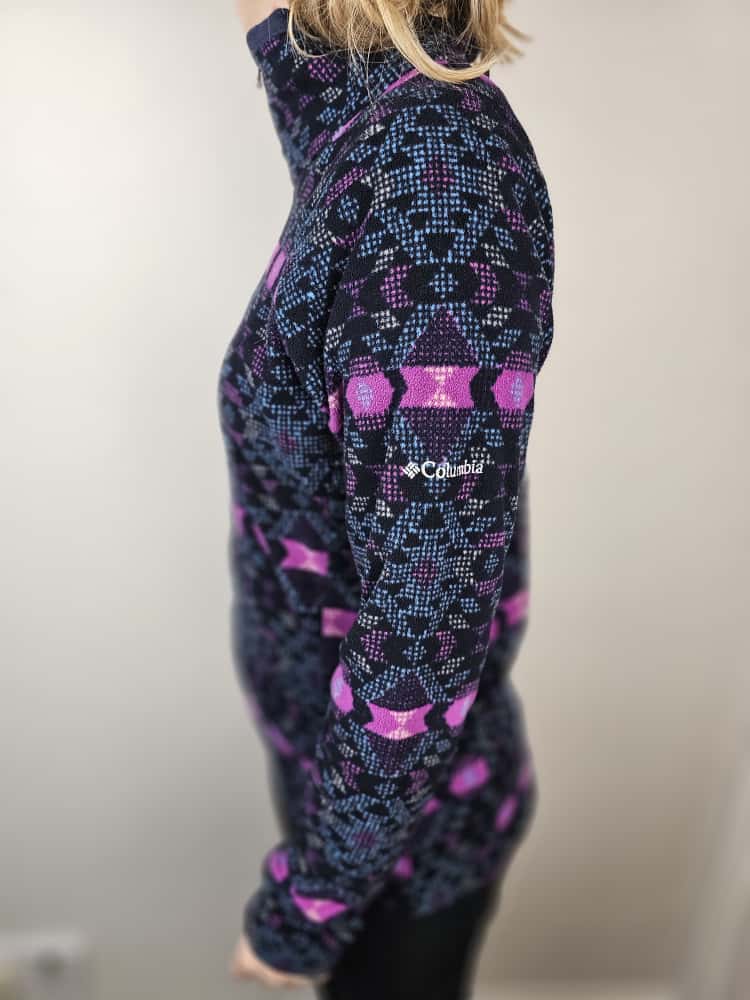 Columbia Pullover 1/4 Zip Lightweight Aztec/Geo Fleece Jumper - L/Large