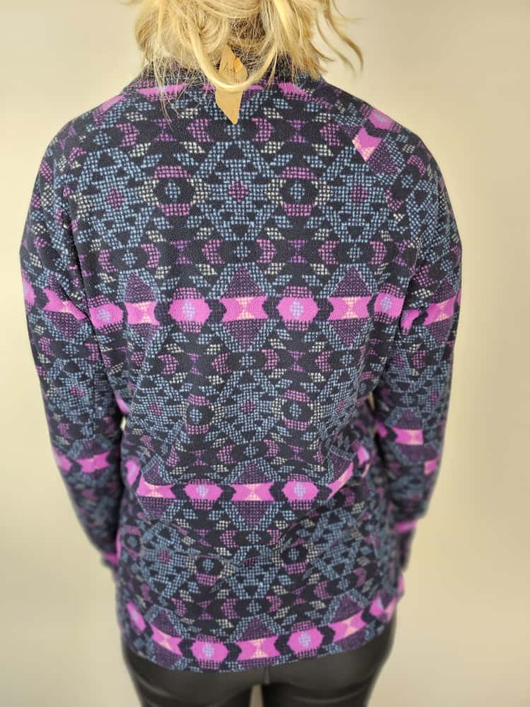 Columbia Pullover 1/4 Zip Lightweight Aztec/Geo Fleece Jumper - L/Large