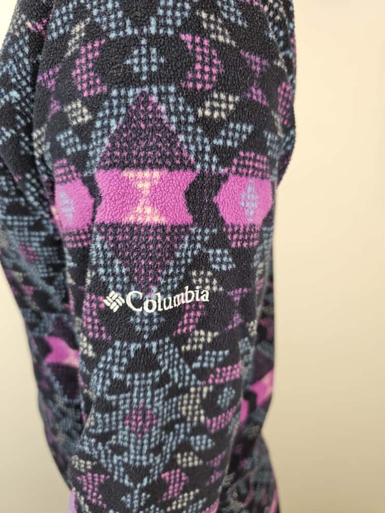 Columbia Pullover 1/4 Zip Lightweight Aztec/Geo Fleece Jumper - L/Large