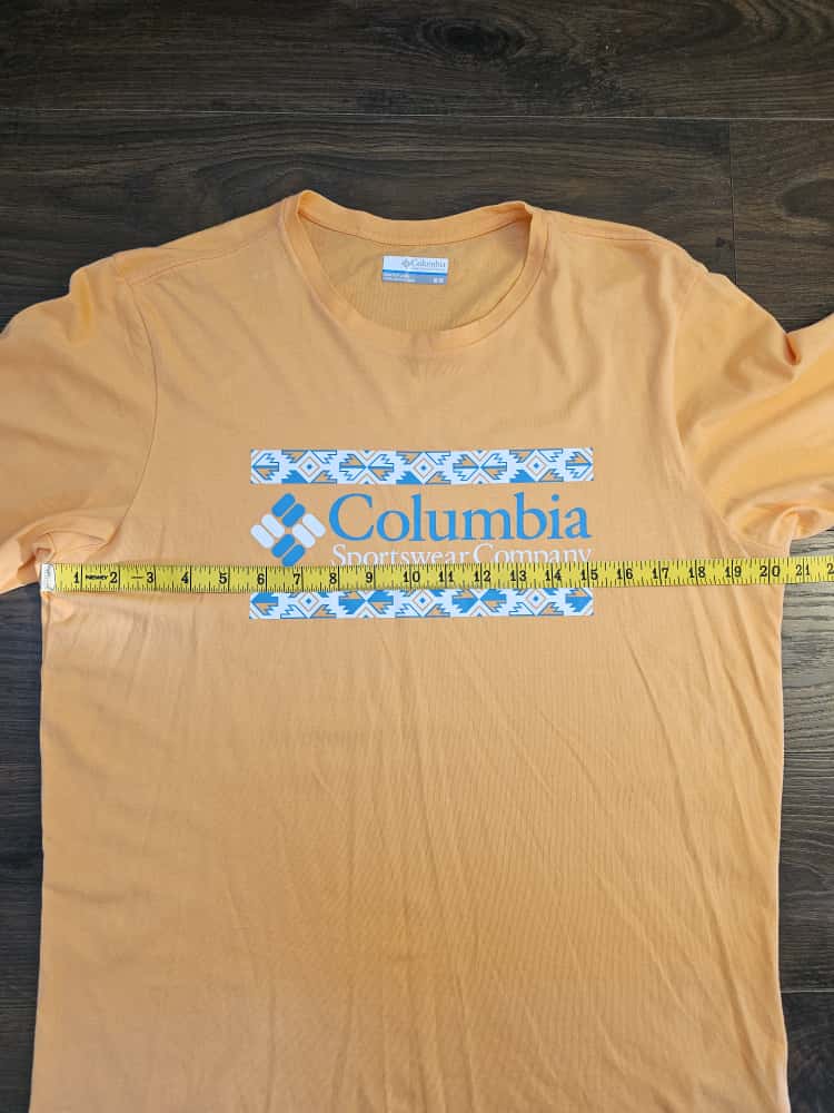 Columbia Mens Short Sleeve Top/T-Shirt Aztec Print - M/Medium - Orange/Coral