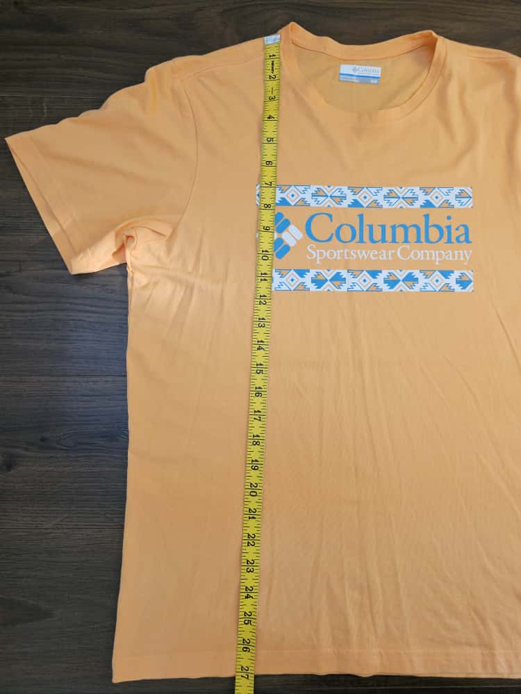 Columbia Mens Short Sleeve Top/T-Shirt Aztec Print - M/Medium - Orange/Coral