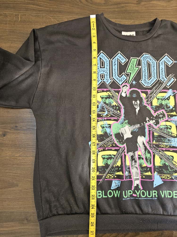 ACDC 'Blow Up Your Video' Black Printed Pullover Jumper Sweatshirt - XL/Extra Large