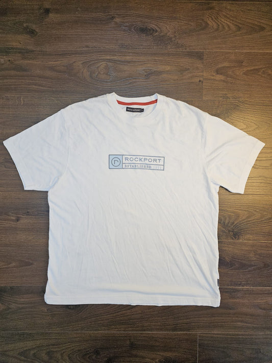 Rockport Mens White Printed Short Sleeve Top/T-Shirts - L/Large