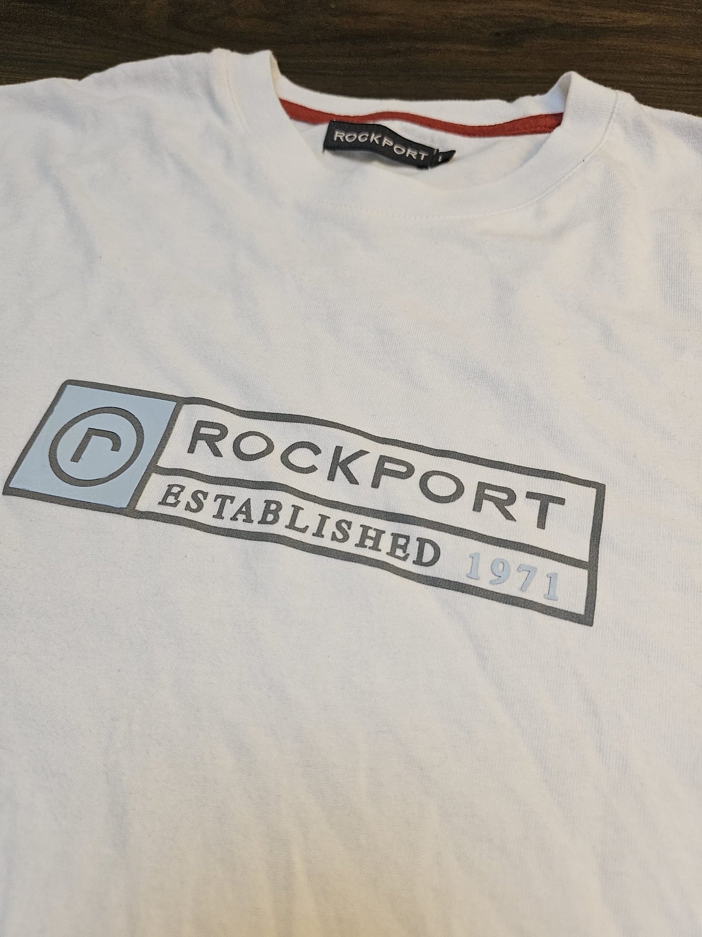 Rockport Mens White Printed Short Sleeve Top/T-Shirts - L/Large
