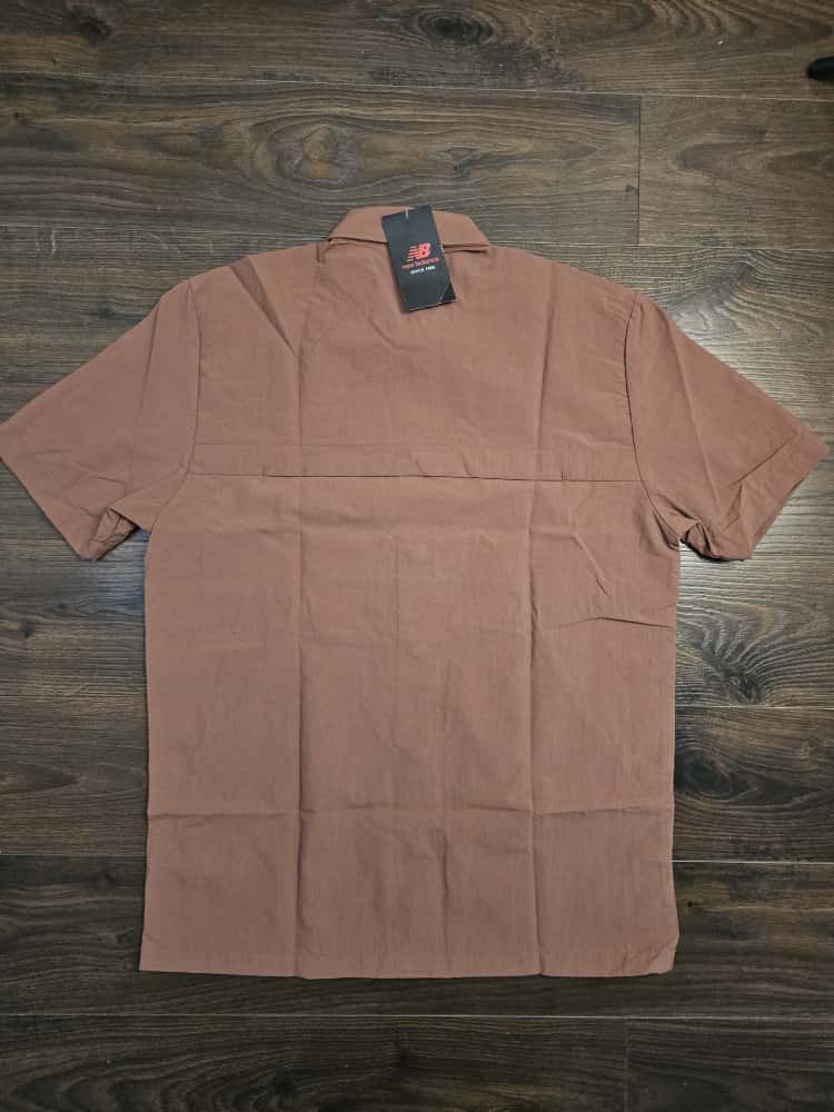 New Balance Mens Co-Ord Short Sleeve Shirt & Tracksuit Bottoms Activewear Set - M/Medium - Brown