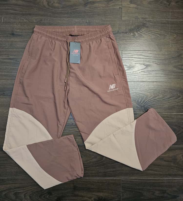 New Balance Mens Co-Ord Short Sleeve Shirt & Tracksuit Bottoms Activewear Set - M/Medium - Brown