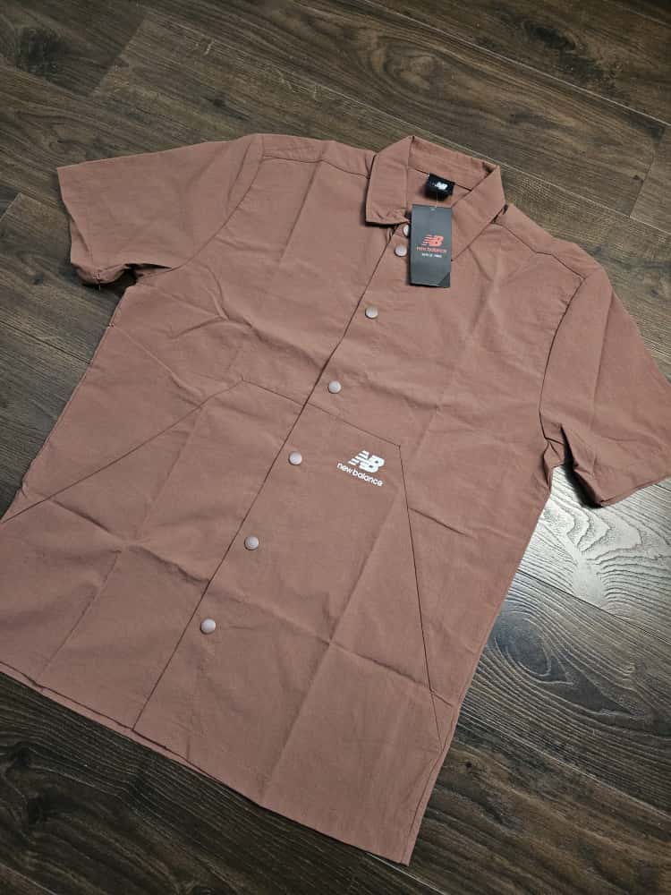 New Balance Mens Sleeve Activewear Shirt - M/Medium - Brown - BNWT