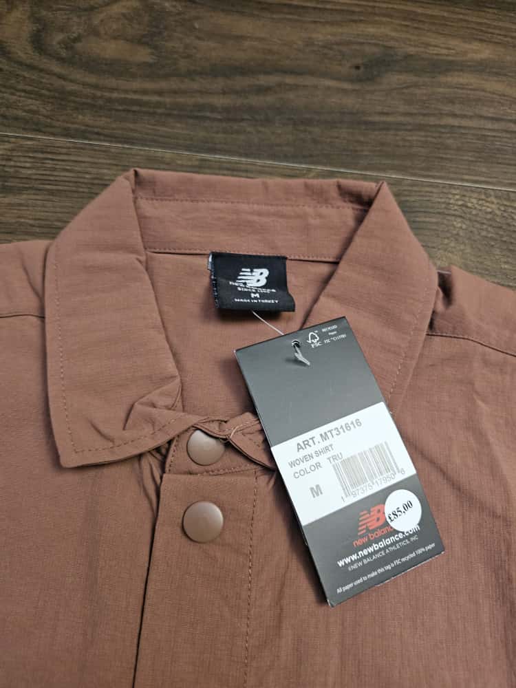 New Balance Mens Sleeve Activewear Shirt - M/Medium - Brown - BNWT