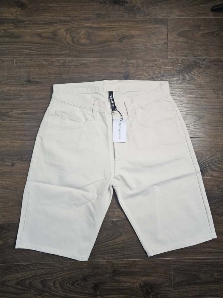 No Problemo Mens Jean Jorts Shorts - Off White - W34/L13