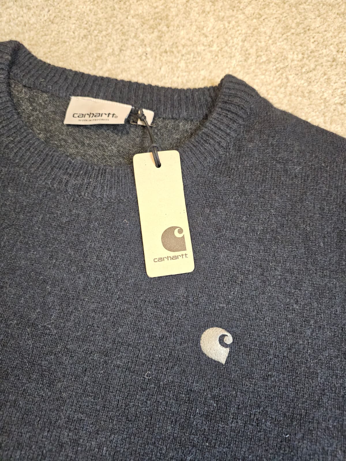 Carharrt WIP Mens Lambswool Pullover Multicolour Smart Casual Jumper/Sweater - New with tags