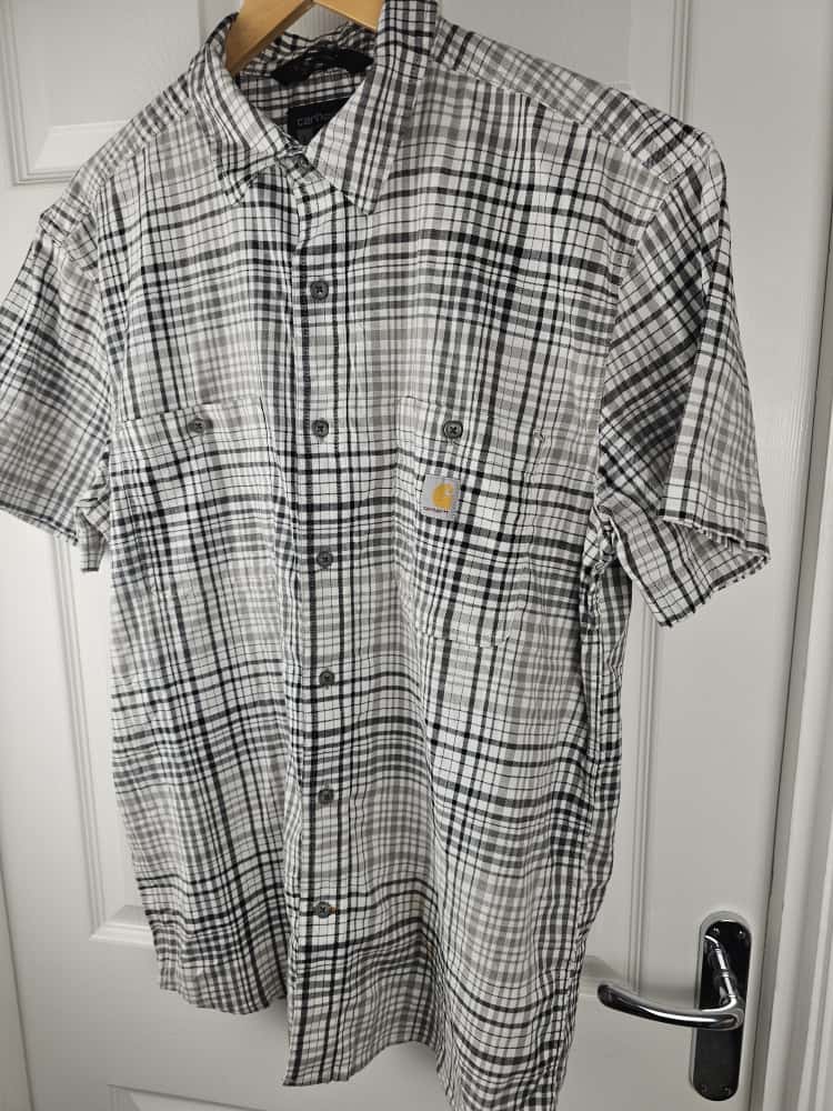 Carhartt Rugged Flex Loose Fit Short Sleeve Checked Shirt - L/Large Tall - NWOT