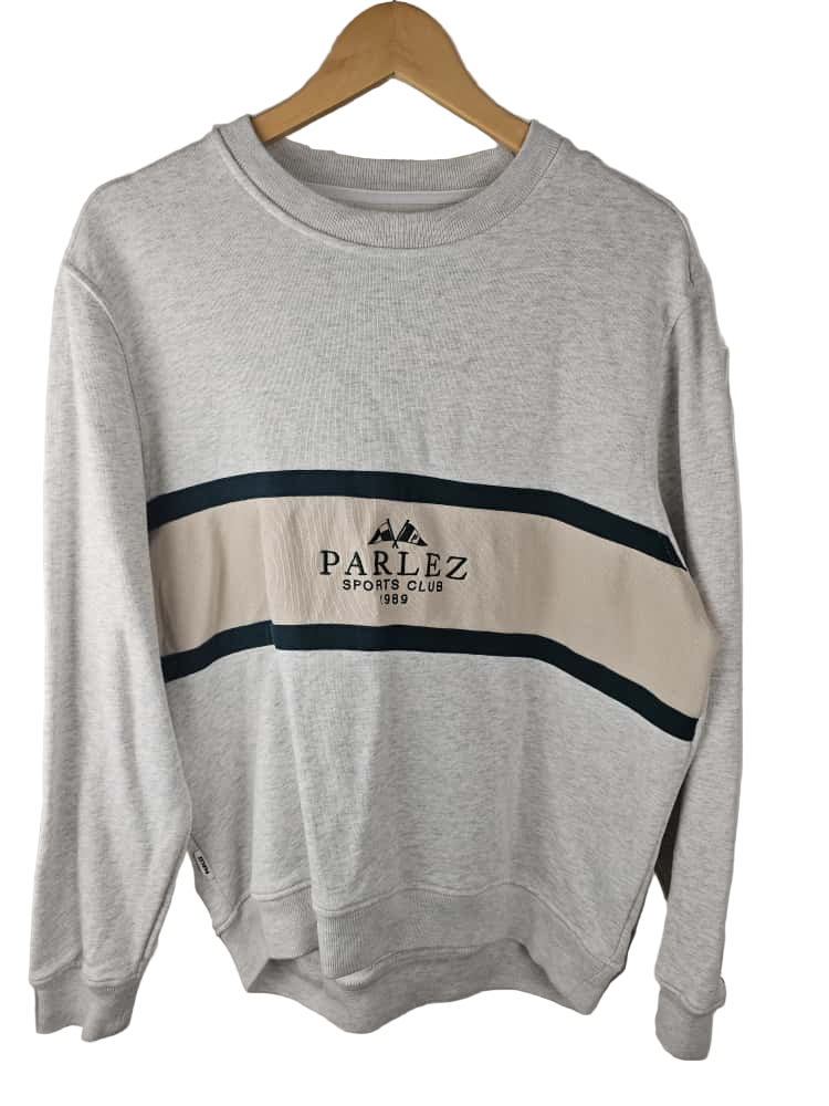 Parlez Sports Mens Grey Pullover Sweatshirt Crew Neck Jumper - M/Medium