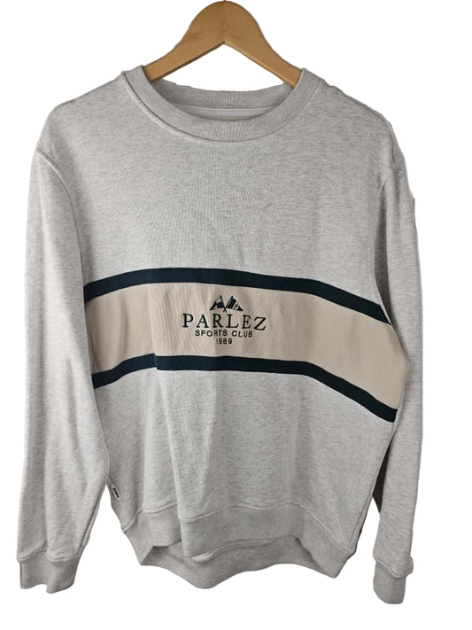 Parlez Sports Mens Grey Pullover Sweatshirt Crew Neck Jumper - M/Medium