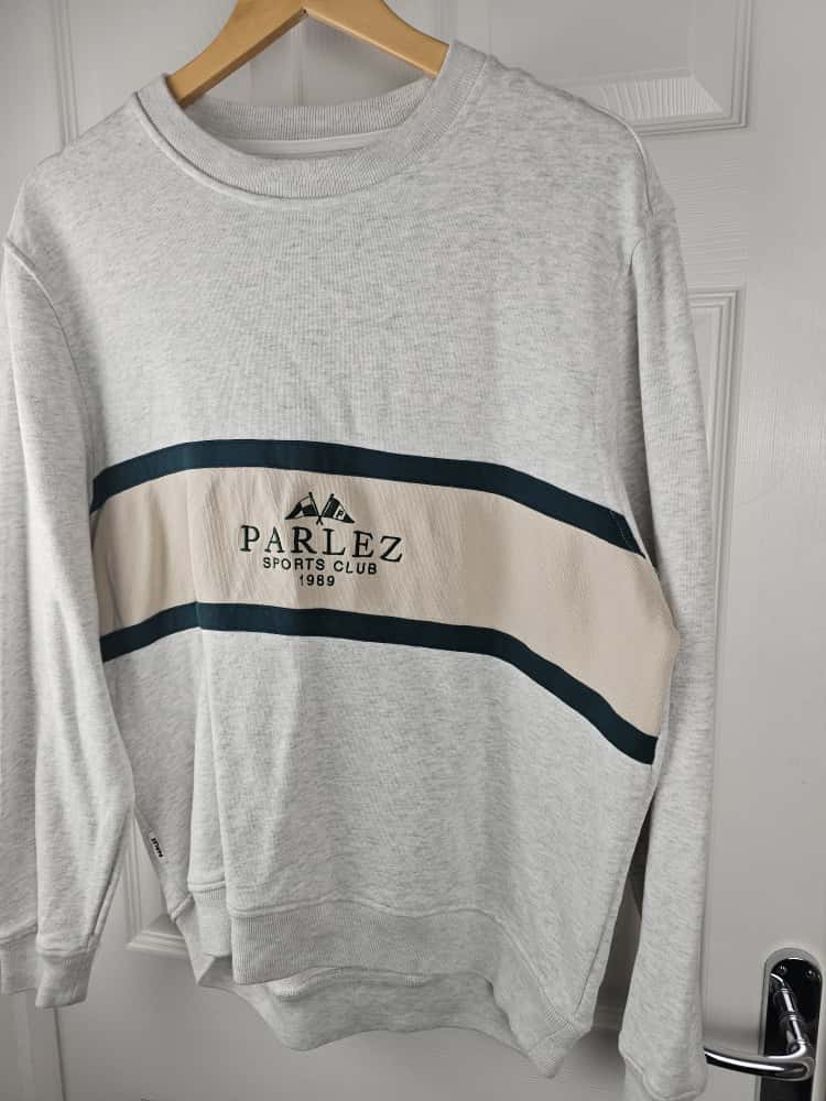 Parlez Sports Mens Grey Pullover Sweatshirt Crew Neck Jumper - M/Medium