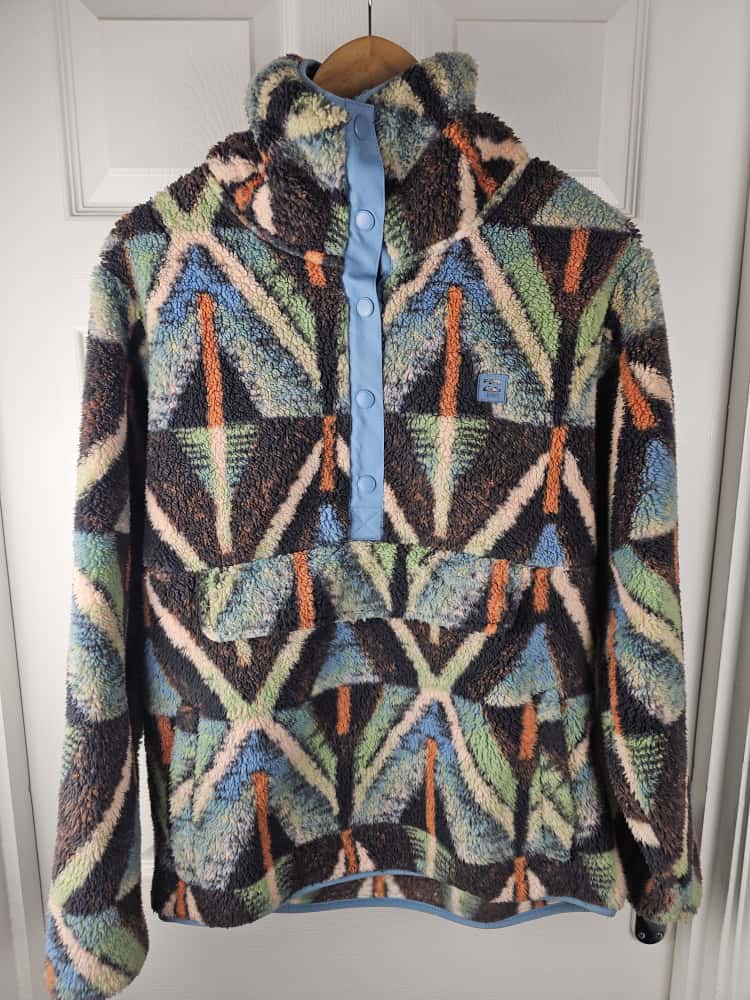Billabong Adventure Division Switchback Snap Button Sherpa Fleece Pullover Jumper - XL/Extra Large