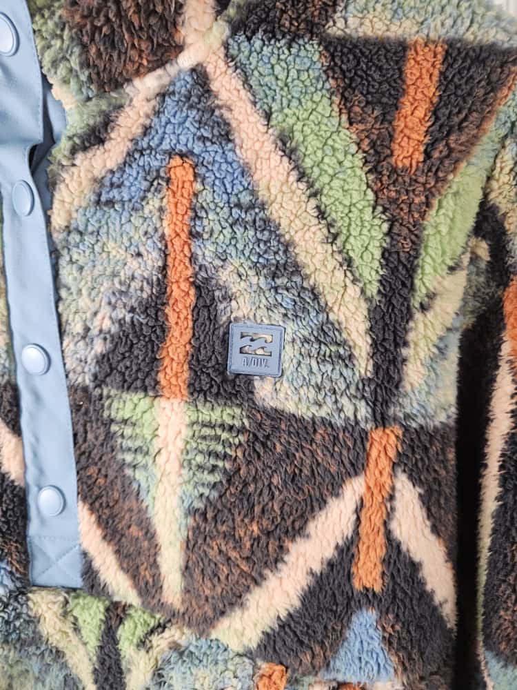 Billabong Adventure Division Switchback Snap Button Sherpa Fleece Pullover Jumper - XL/Extra Large