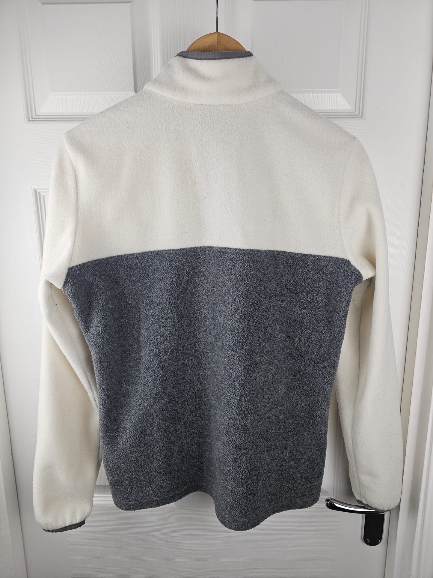 Columbia Womens Snap Button Pullover Grey/White Fleece Jumper - M/Medium