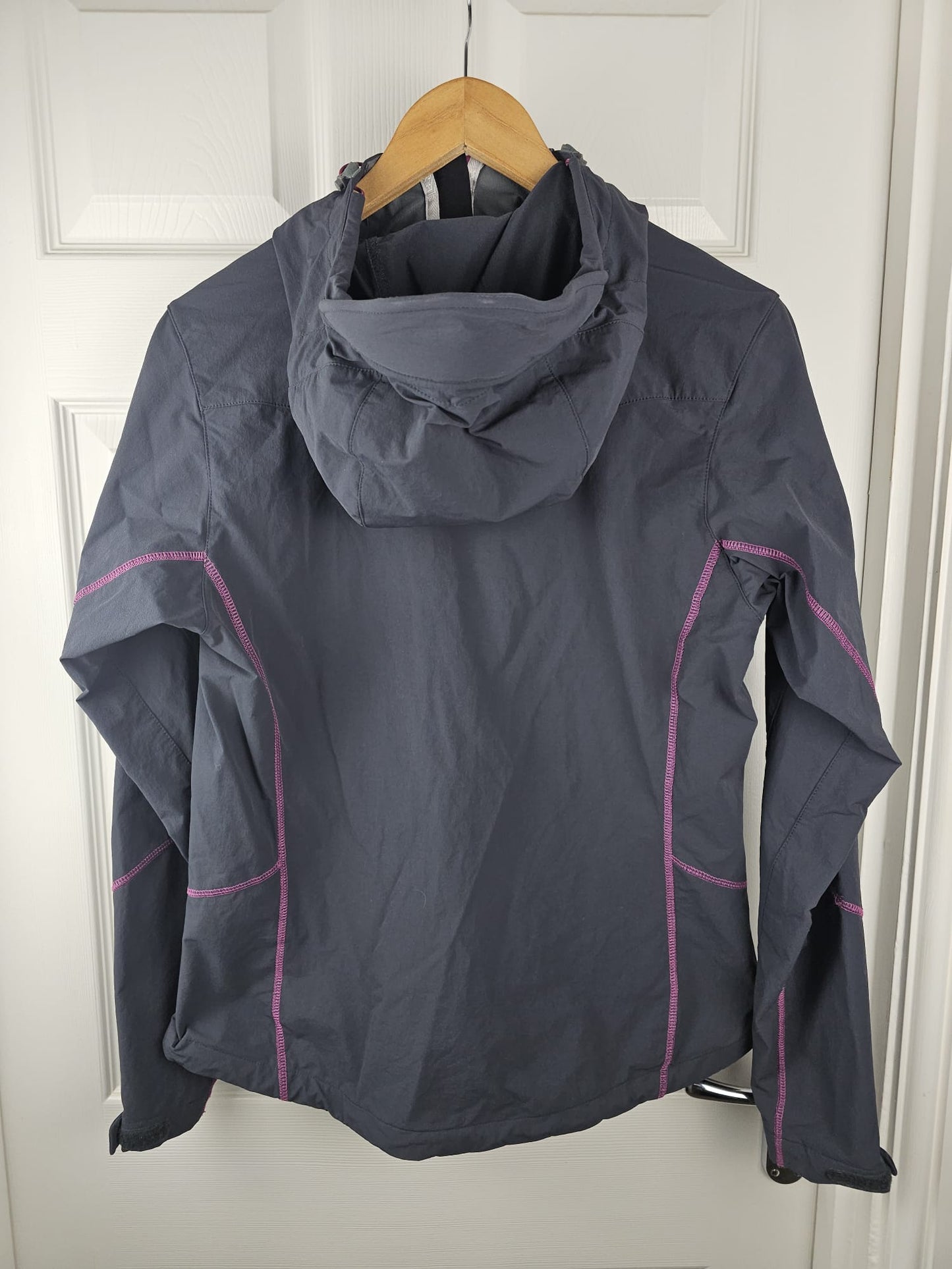 Rab Womens Full Zip Hooded Grey Soft Shell Activewear/Hiking Jacket - UK 12