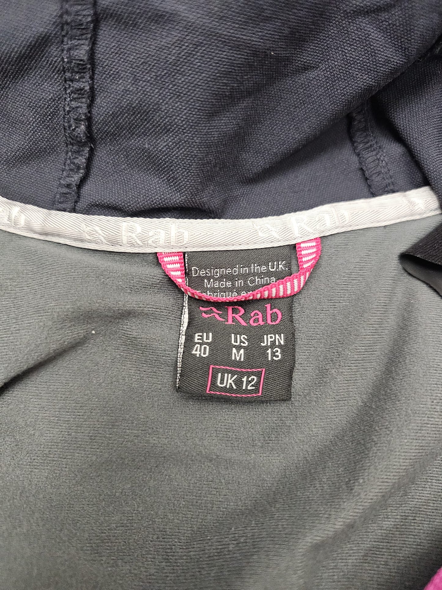 Rab Womens Full Zip Hooded Grey Soft Shell Activewear/Hiking Jacket - UK 12