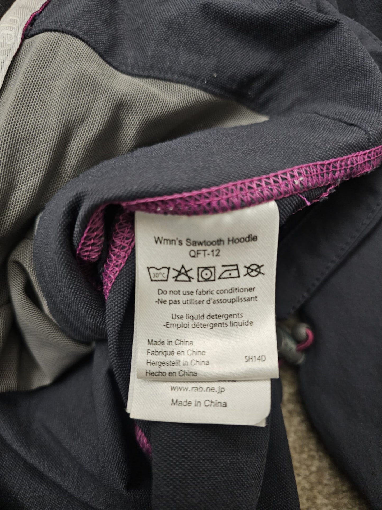 Rab Womens Full Zip Hooded Grey Soft Shell Activewear/Hiking Jacket - UK 12