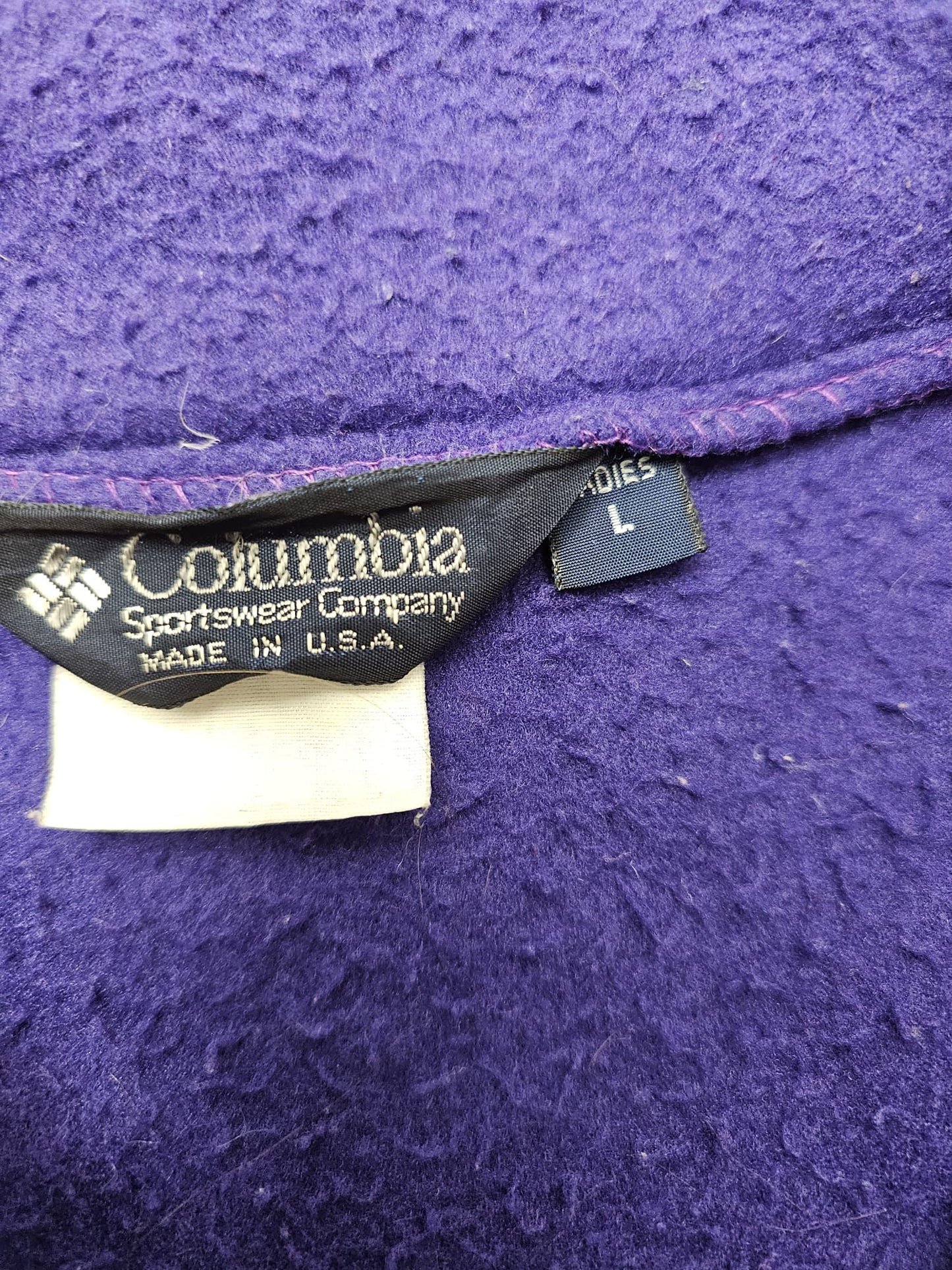 Columbia Womens Vintage Full Zip Fleece Jacket - L/Large - Purple/Pink