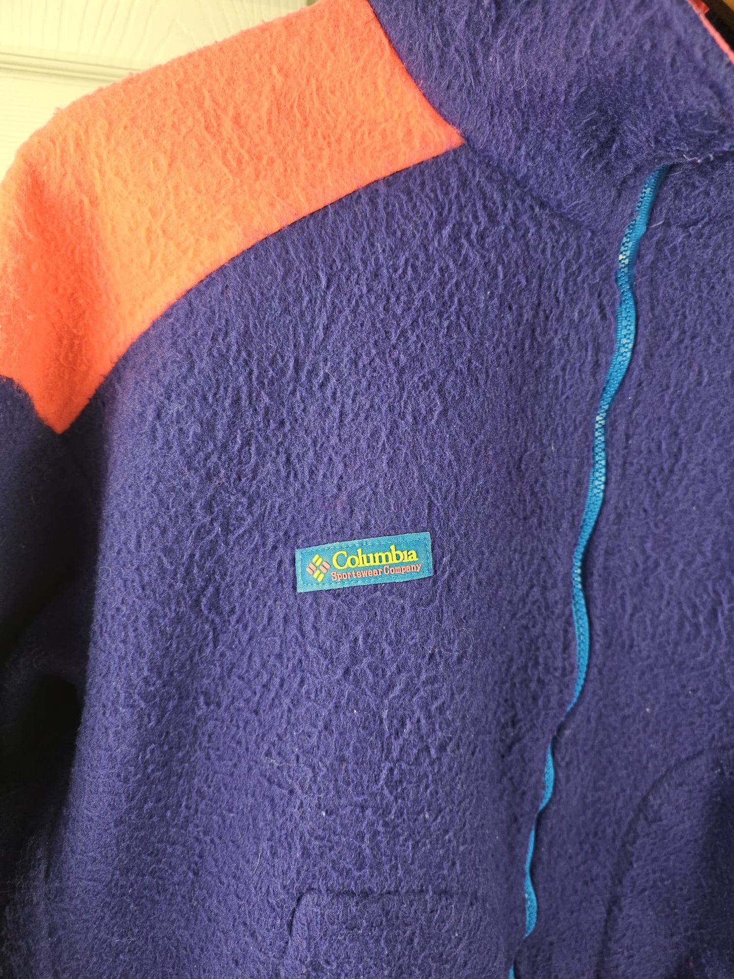 Columbia Womens Vintage Full Zip Fleece Jacket - L/Large - Purple/Pink