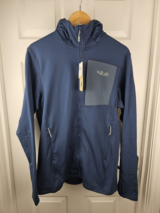 Rab Mens Super Flux Full Zip Hooded Fleece Jacket - L/Large - Navy