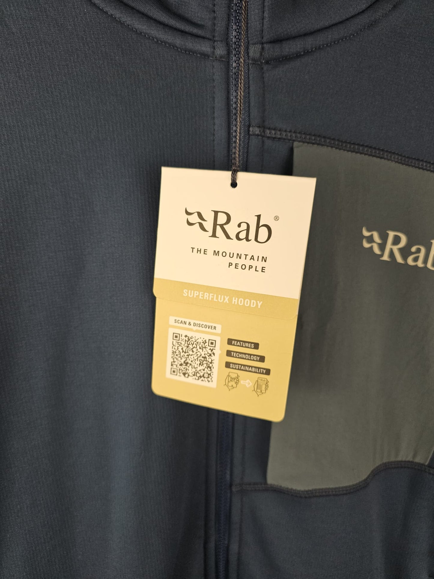 Rab Mens Super Flux Full Zip Hooded Fleece Jacket - L/Large - Navy