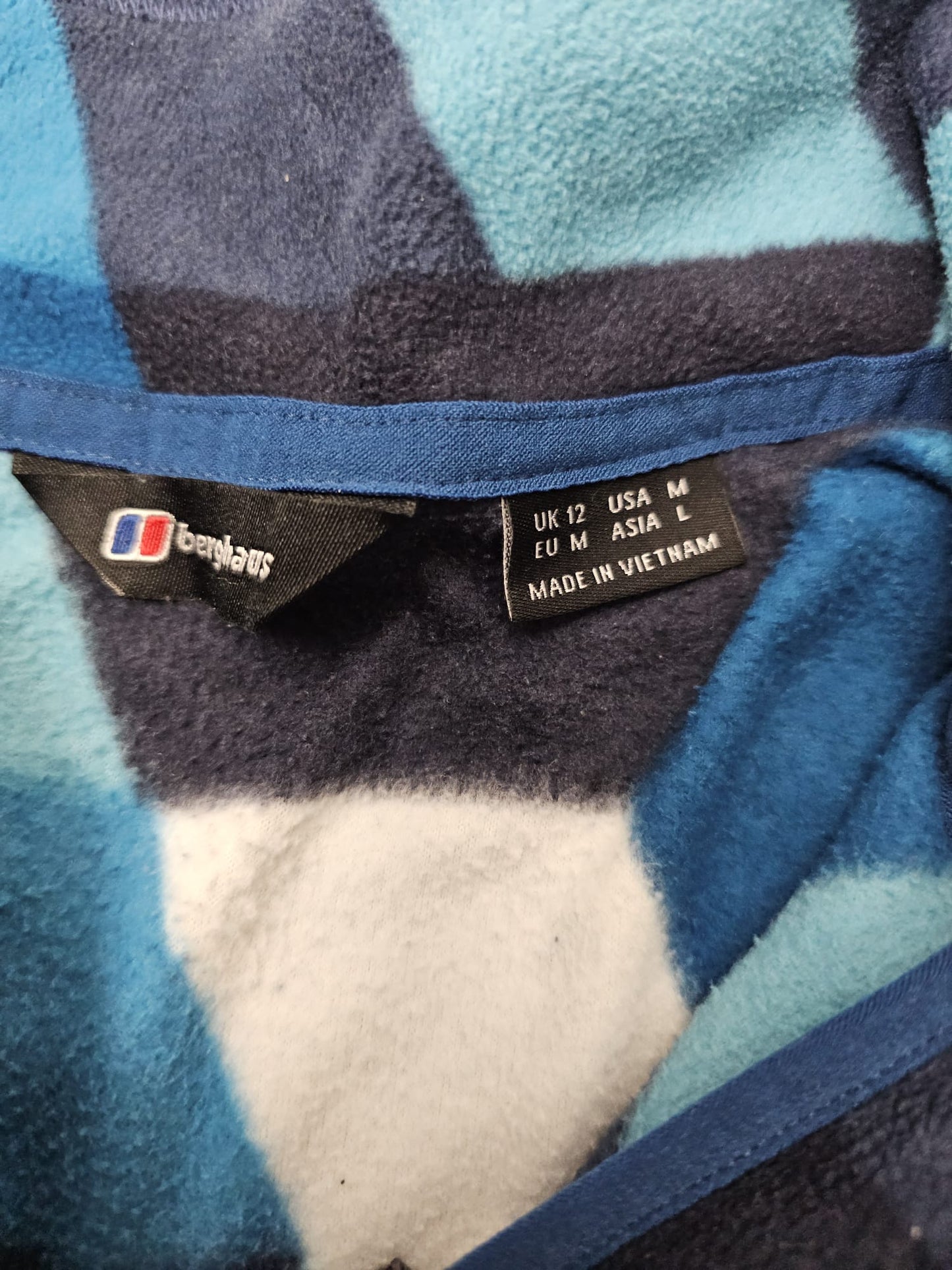 Berghaus Womens 1/4 Zip Abstract Pattern Pullover Fleece Jumper - UK 12