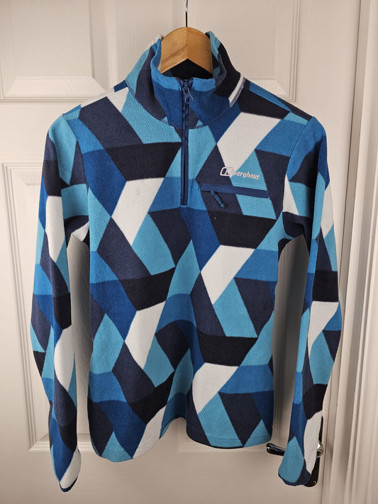 Berghaus Womens 1/4 Zip Abstract Pattern Pullover Fleece Jumper - UK 12