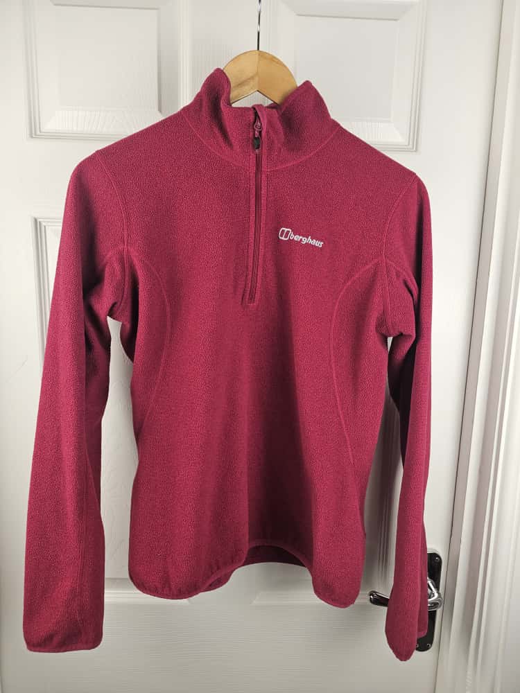 Berghaus Womens Pullover 1/4 Zip Fleece Jumper - UK 12 - Deep Red