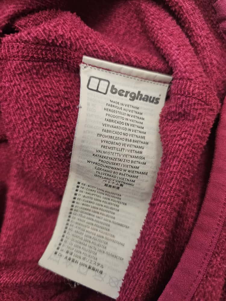 Berghaus Womens Pullover 1/4 Zip Fleece Jumper - UK 12 - Deep Red
