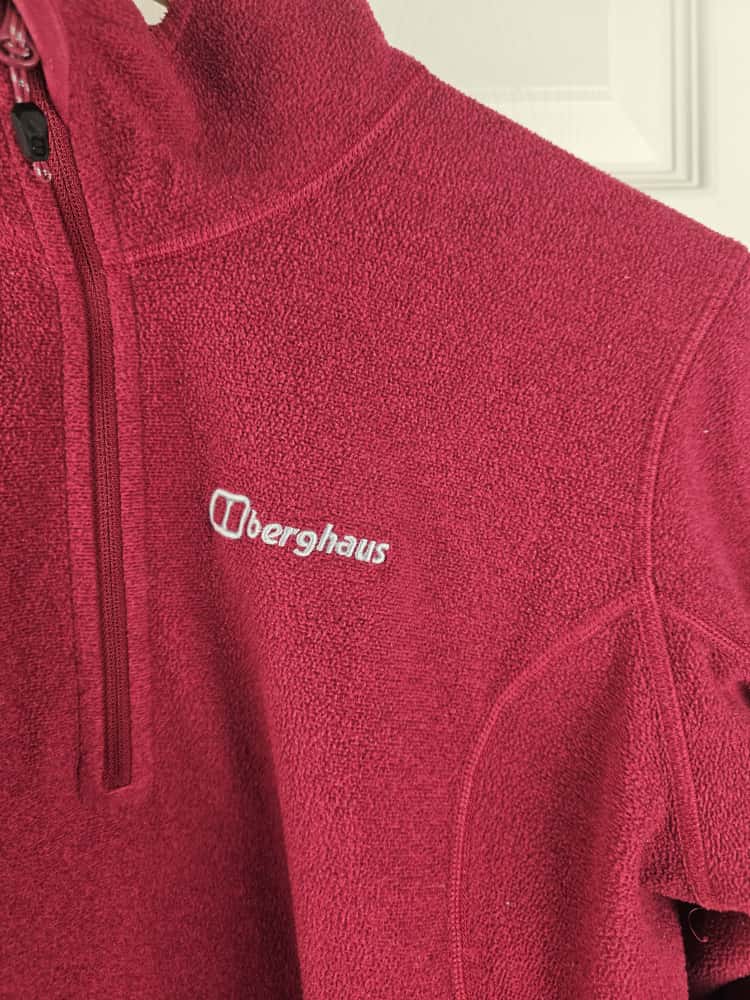 Berghaus Womens Pullover 1/4 Zip Fleece Jumper - UK 12 - Deep Red