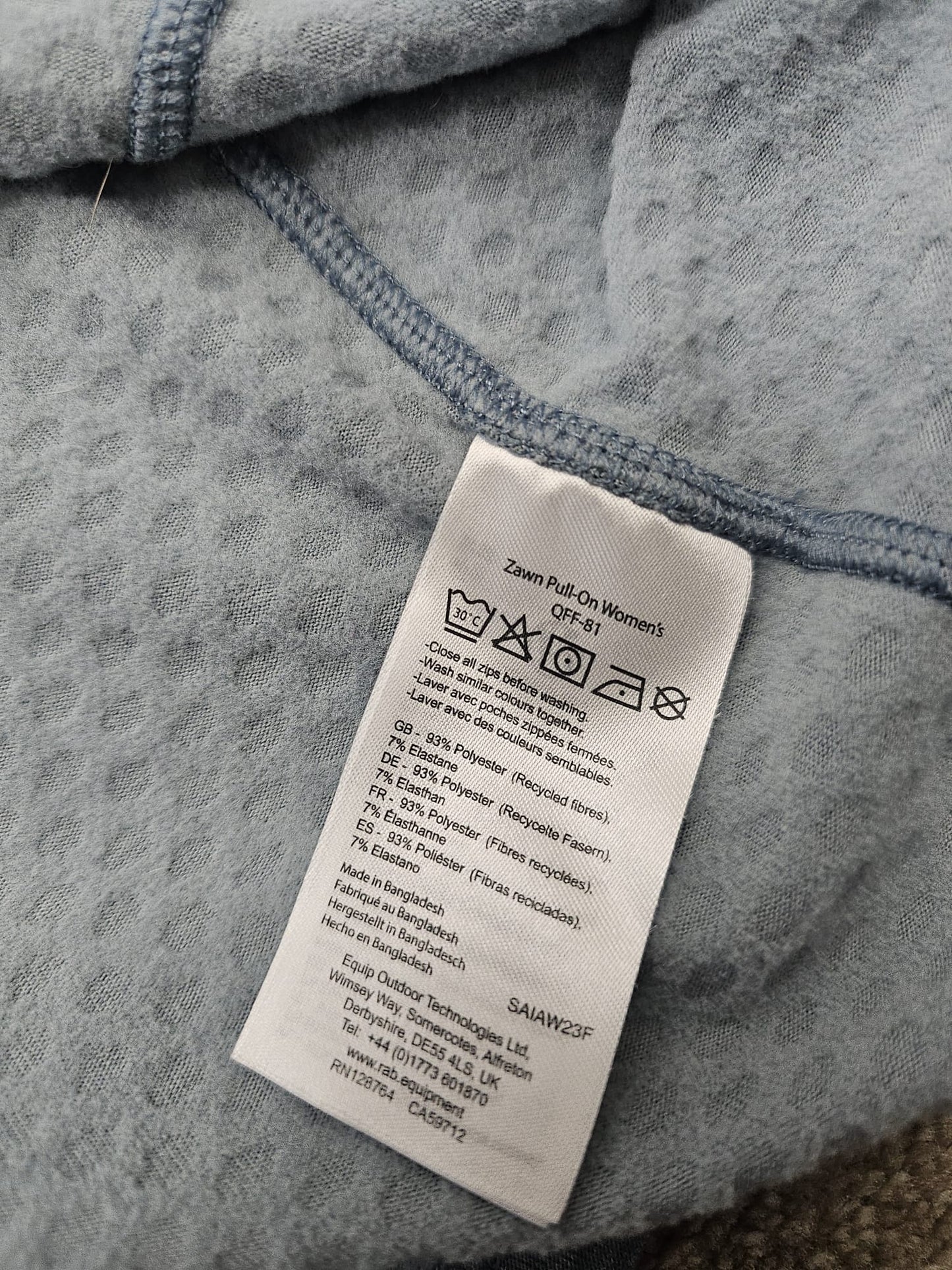 Rab Womens 1/2 Zip Pullover Thermic Fleece Jumper - UK 12 - Blue/Grey