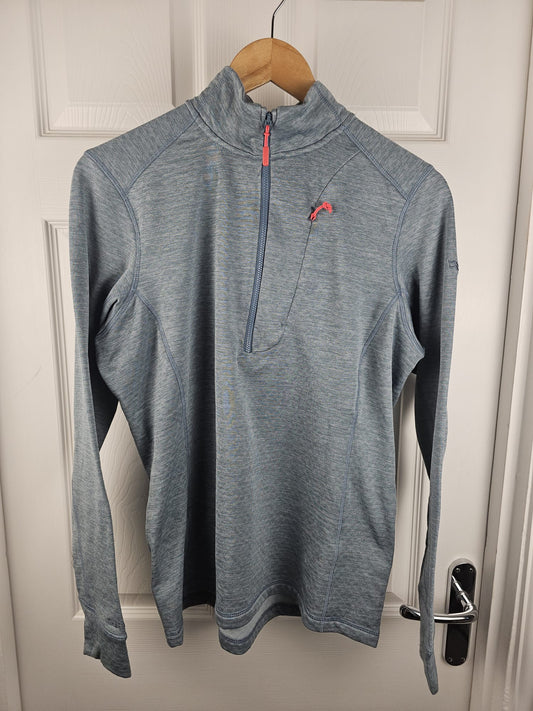 Rab Womens 1/2 Zip Pullover Thermic Fleece Jumper - UK 12 - Blue/Grey