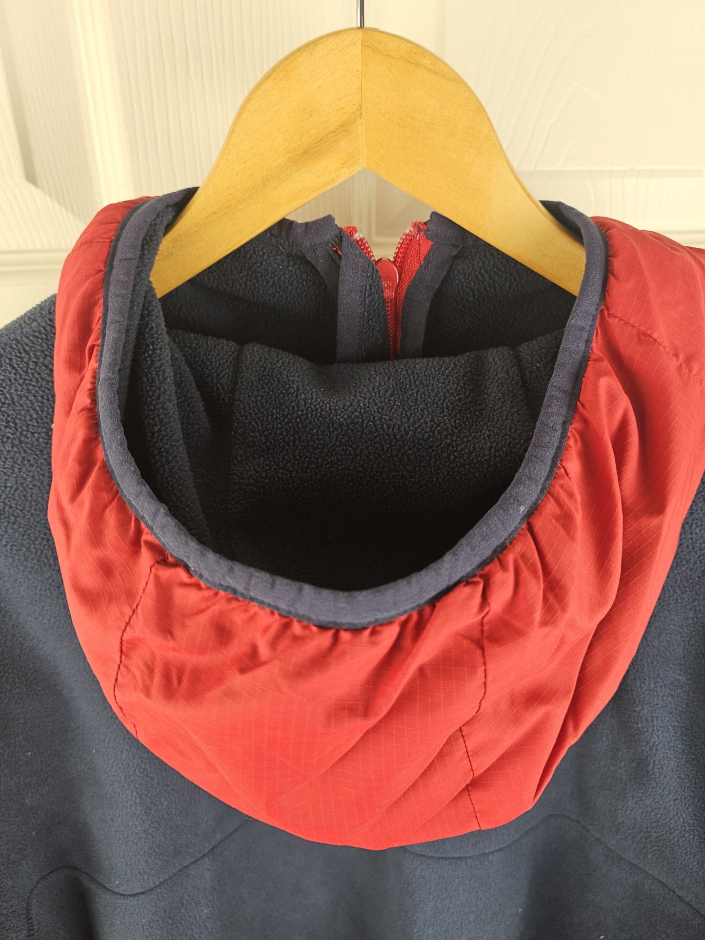 Berghaus Mens Pullover 1/2 Zip Hooded Fleece Jumper - M/Medium - Navy/Red