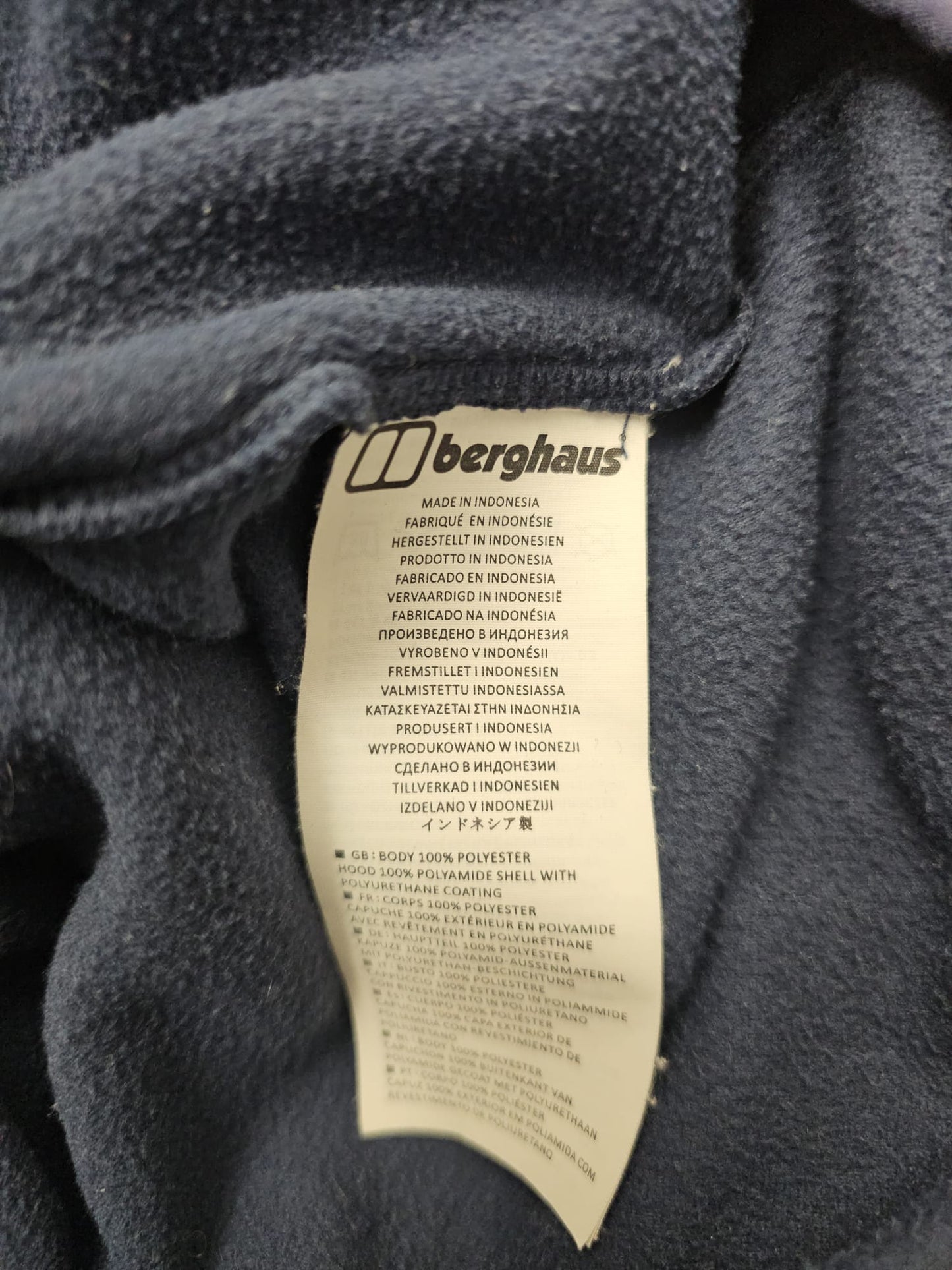 Berghaus Mens Pullover 1/2 Zip Hooded Fleece Jumper - M/Medium - Navy/Red