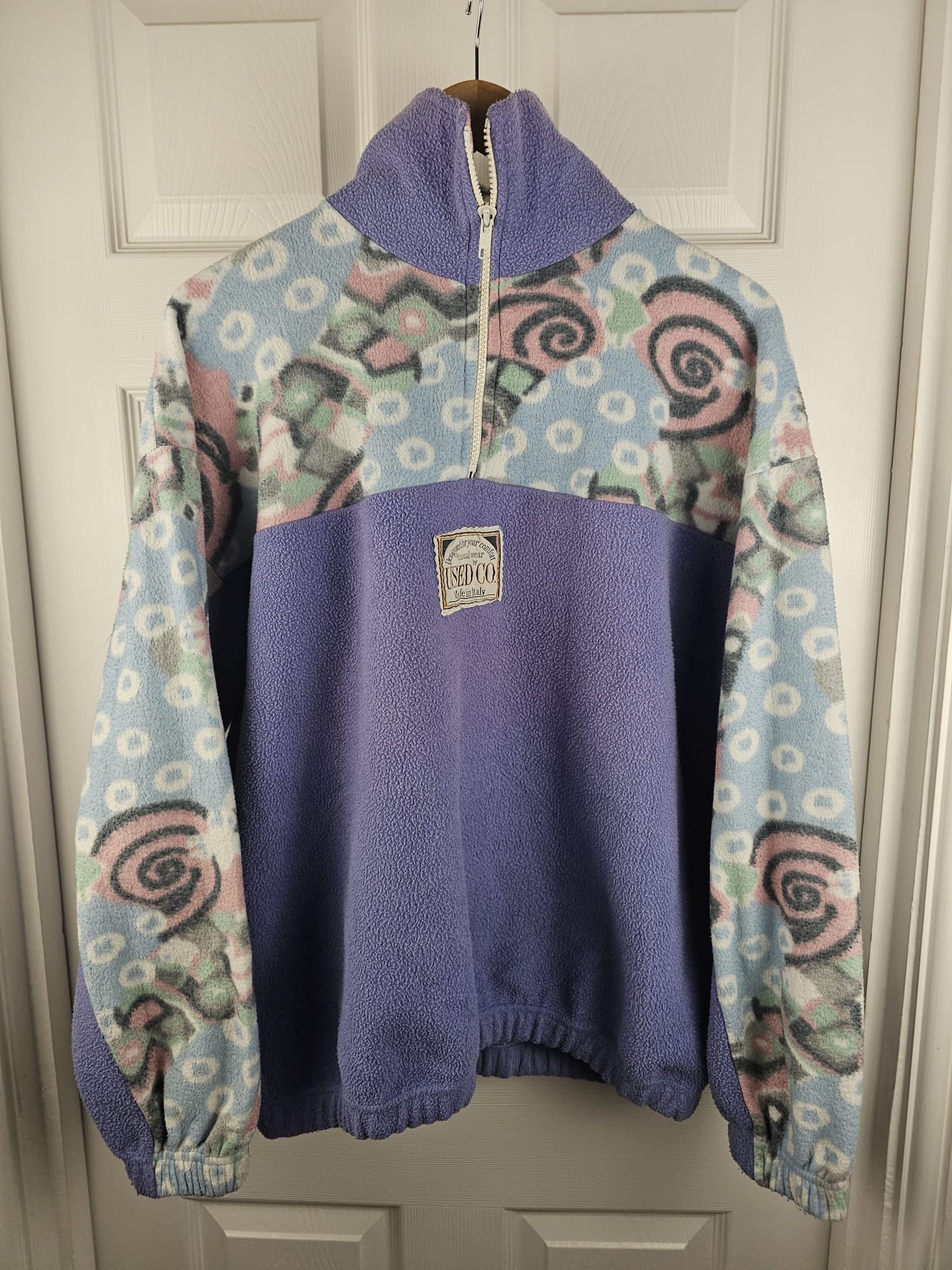 Vintage Used Co. 'Made In Italy' 1/4 Zip Pullover Fleece Jumper - L/Large - Unisex