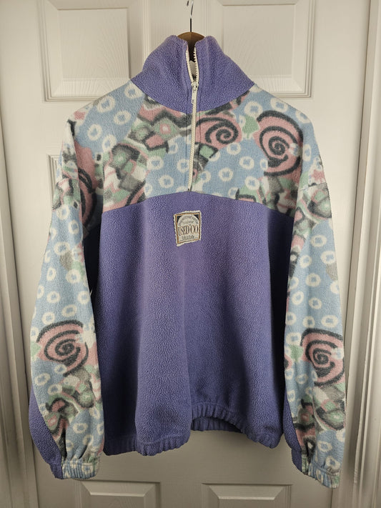 Vintage Used Co. 'Made In Italy' 1/4 Zip Pullover Fleece Jumper - L/Large - Unisex