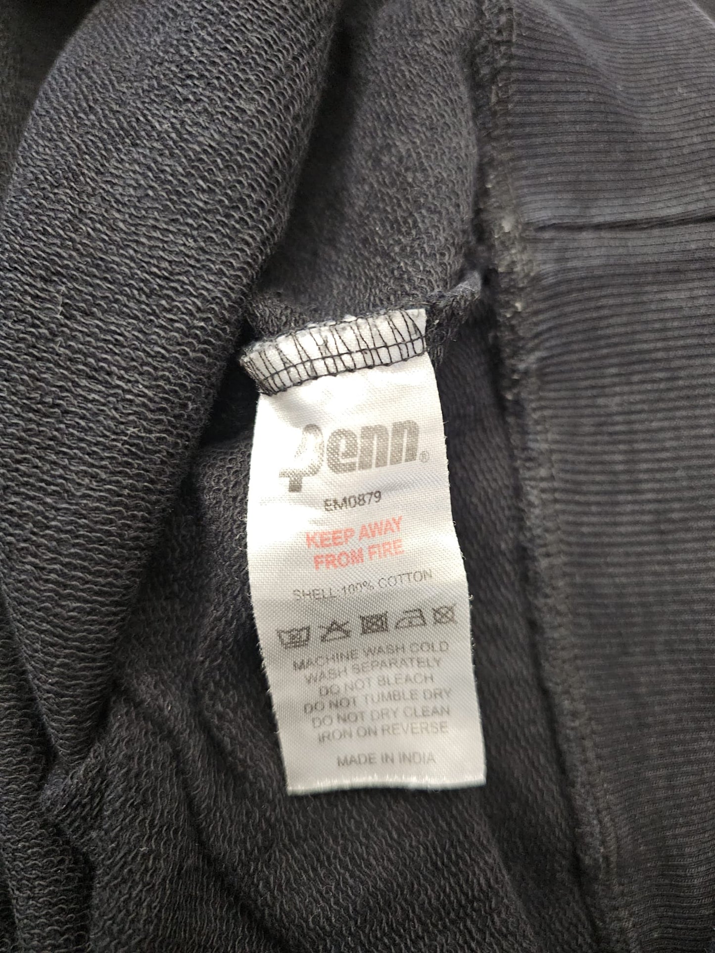 Mens Penn Sport Pullover Crew Neck Embroidered Jumper/Sweatshirt - L/Large - Black